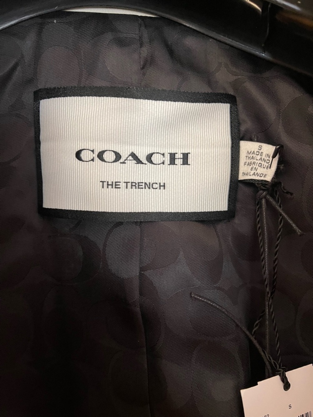 COACH Trench Classic Ivory with Black Buttons size S NWT - Picture 7 of 8